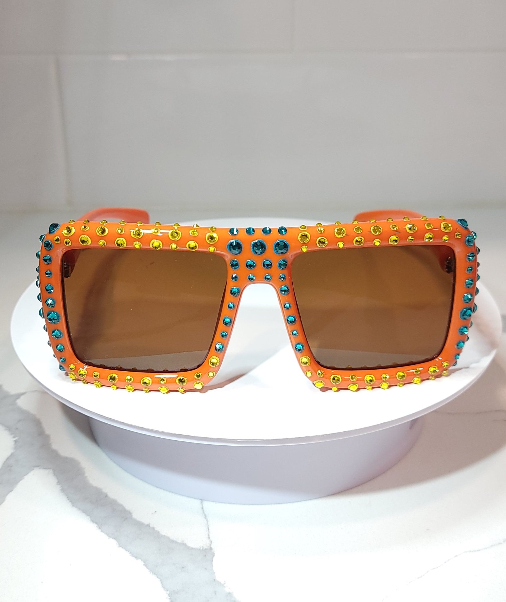 Front of Orange Tropical Sunglasses